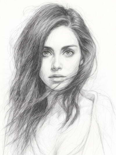 Alison Brie portrait with soft shading and realistic detail. Digital pencil drawing of Alison Brie featuring realistic eyes and smooth shading.